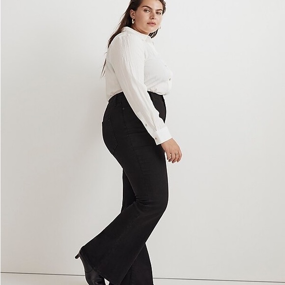 Madewell Skinny Flare Jeans in Black Frost Wash Size 33 - Picture 4 of 13